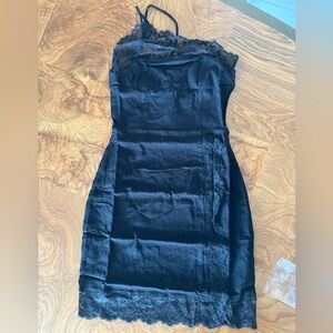 Free People Black Asymmetrical Sheath Dress